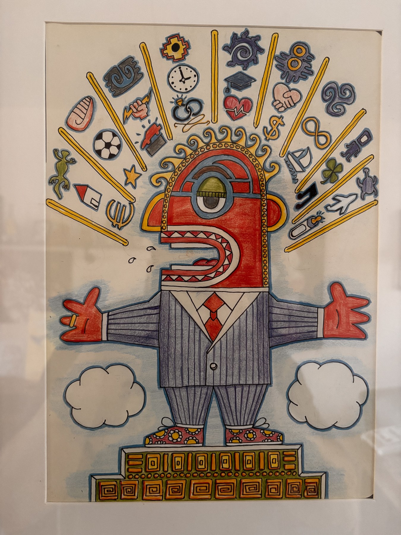 Kleurrijke figuur met symbolen